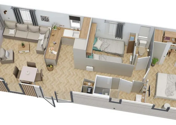 Grand Mobile-home 45m2 Au Calme Et Au Bord De キャンプ場 サン・ブルヴァン・レ・パン